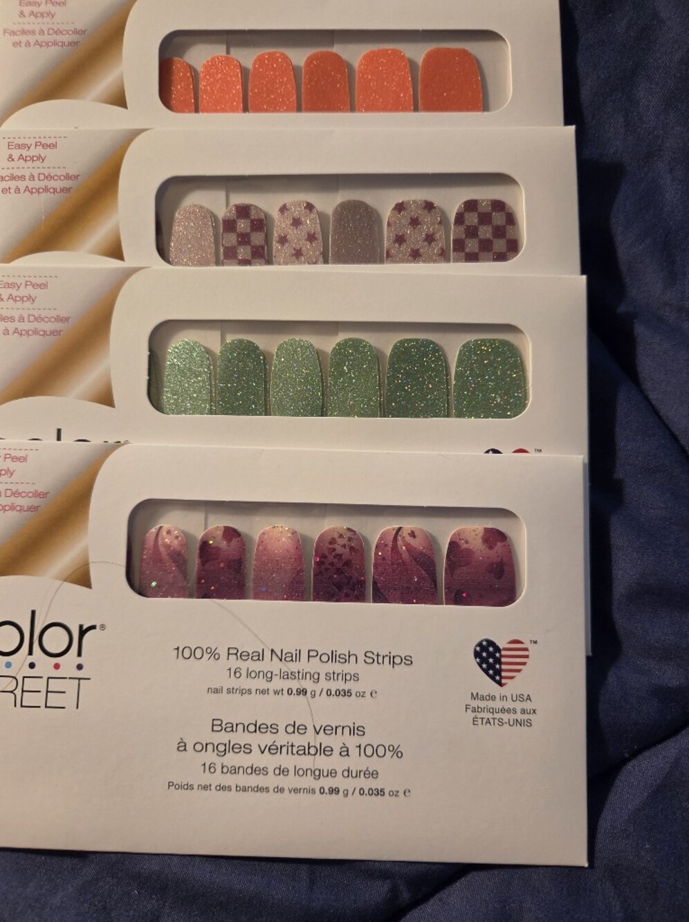 Color Street Sparkling Green Glitter Nail Polish Strips